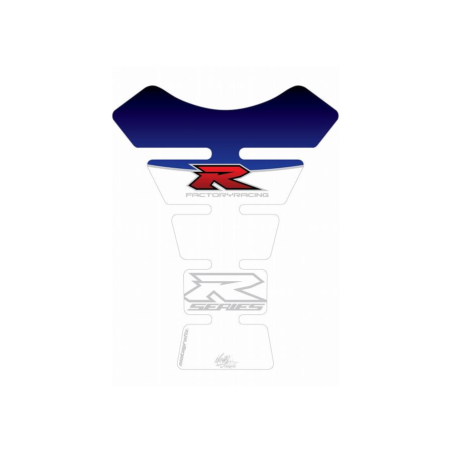 モトグラフィックス タンクパッド ホワイト/ブルー SUZUKI SPINE MT-TS001