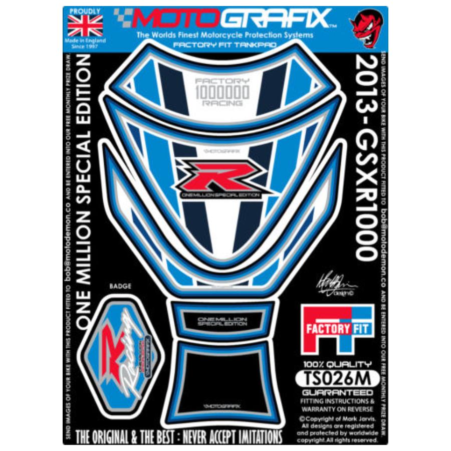 SUZUKI - モトグラフィックス タンクパッド ブルー/ホワイト GSX-R1000 MT-TS026M