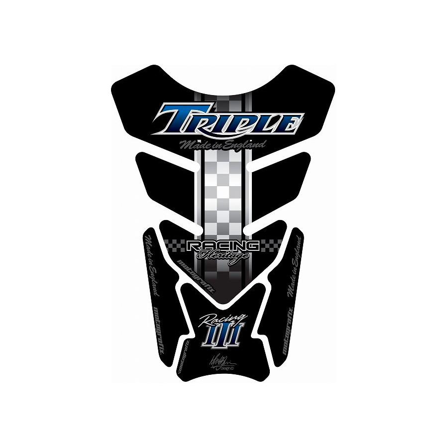 モトグラフィックス タンクパッド ブラック/ブルー TRIUMPH TRIPLE MT-TT010KB