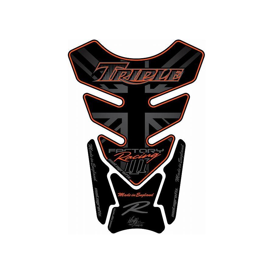 モトグラフィックス タンクパッド ブラック/オレンジ TRIUMPH Speed Triple R MT-TT014KO