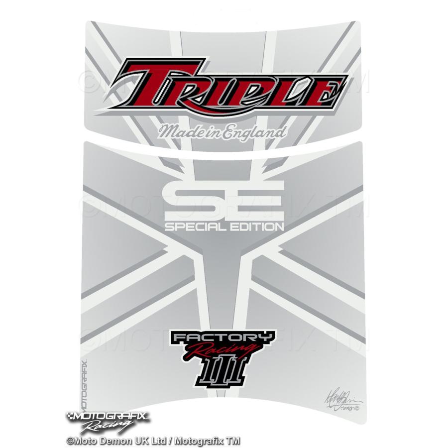 モトグラフィックス タンクパッド ホワイト SPEED TRIPLE SE MT-TT015U