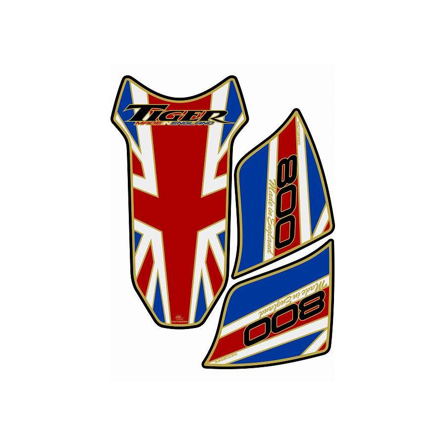 モトグラフィックス タンクパッド ユニオンジャック/ゴールド TIGER800 MT-TT018MAJ