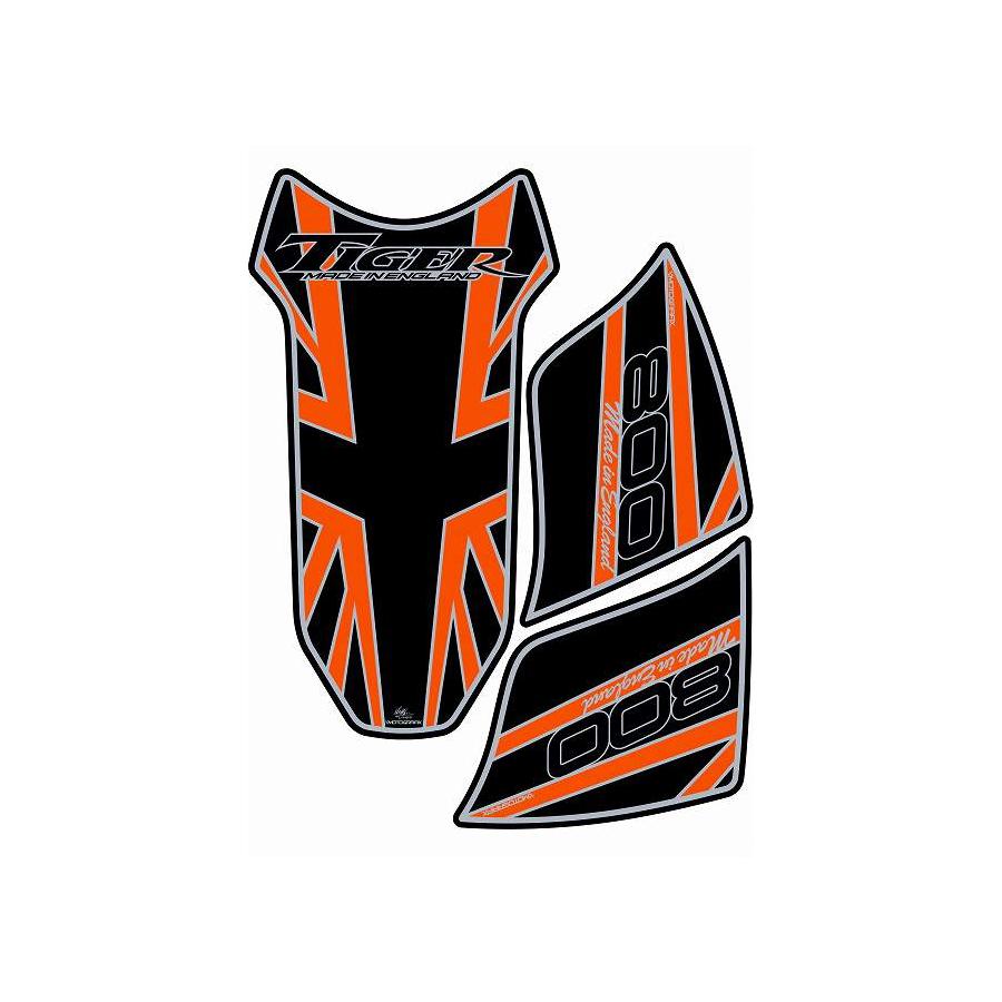 モトグラフィックス タンクパッド ブラック/オレンジ TIGER800 MT-TT018OJ