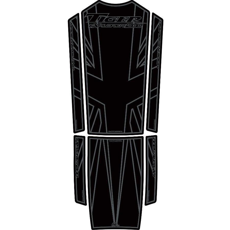 モトグラフィックス タンクパッド ブラック TIGER EXPLORER1200 MT-TT019K