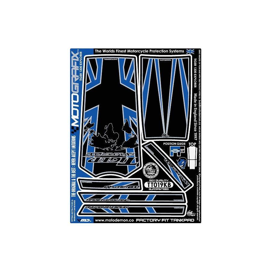 モトグラフィックス タンクパッド ブルー/ブラック TIGER EXPLORER1200 MT-TT019KB