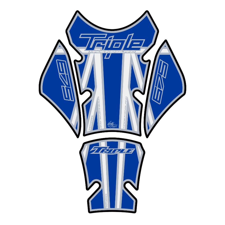 モトグラフィックス タンクパッド ブルー/ホワイト STREET TRIPLE MT-TT020B