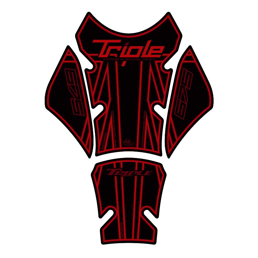 モトグラフィックス タンクパッド ブラック/レッド STREET TRIPLE MT-TT020KR