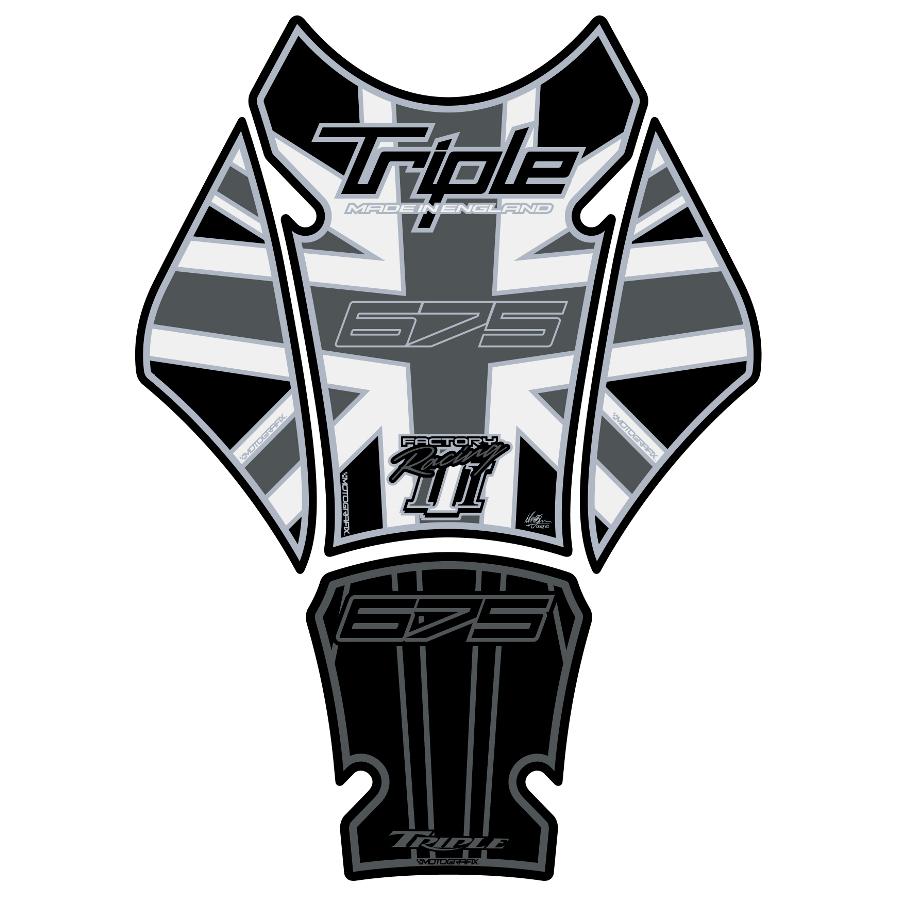 モトグラフィックス タンクパッド ユニオンジャック/グレー STREET TRIPLE MT-TT020MJ
