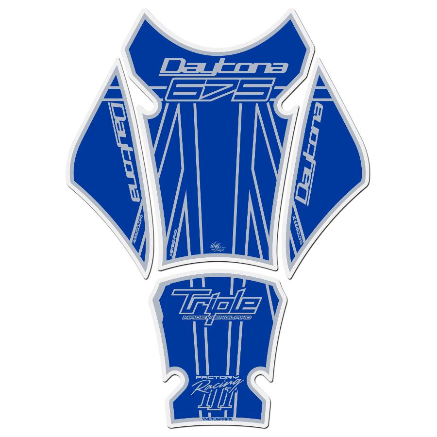 モトグラフィックス タンクパッド ブルー/シルバー DAYTONA675 MT-TT023BB