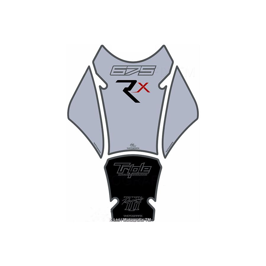 モトグラフィックス タンクパッド シルバー STREET TRIPLE 675RX MT-TT023RXS