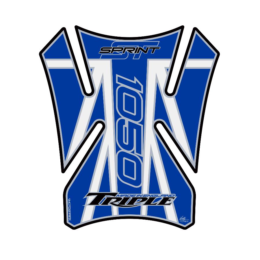 モトグラフィックス タンクパッド ブルー/ホワイト SPRINT 1050ST MT-TT024BW