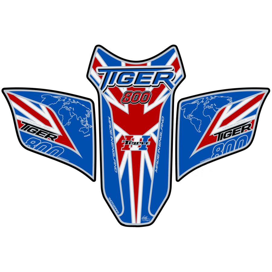 モトグラフィックス タンクパッド ブルー/レッド TRIUMPH Tiger800 10-17 MT-TT029BUJ
