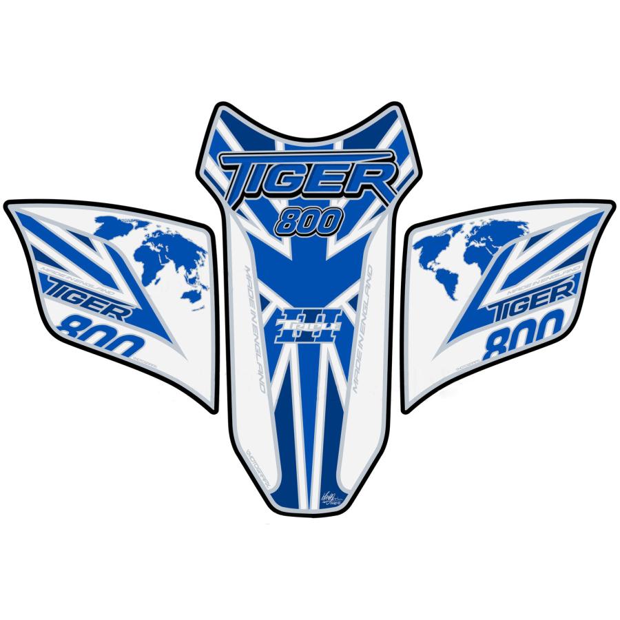 モトグラフィックス タンクパッド ブルー/ホワイト TRIUMPH Tiger800 10-17 MT-TT029BWUJ
