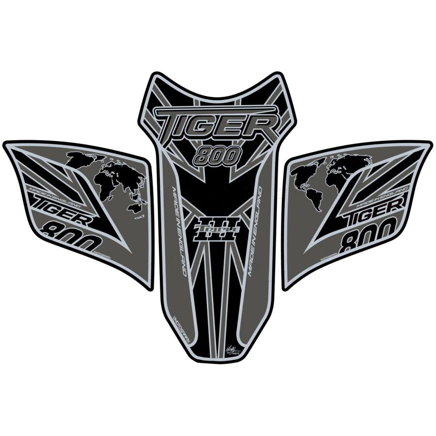 モトグラフィックス タンクパッド ブラック/シルバー TRIUMPH Tiger800 10-17 MT-TT029KKUJ