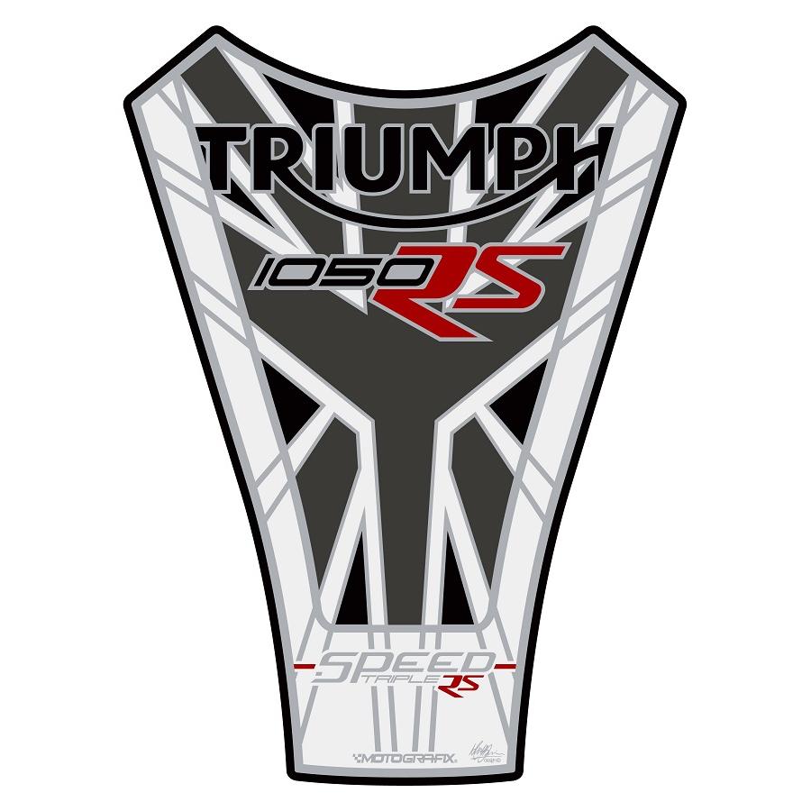 モトグラフィックス タンクパッド ホワイト/グレー TRIUMPH SPEED TRIPLE1050RS MT-TT033MJW