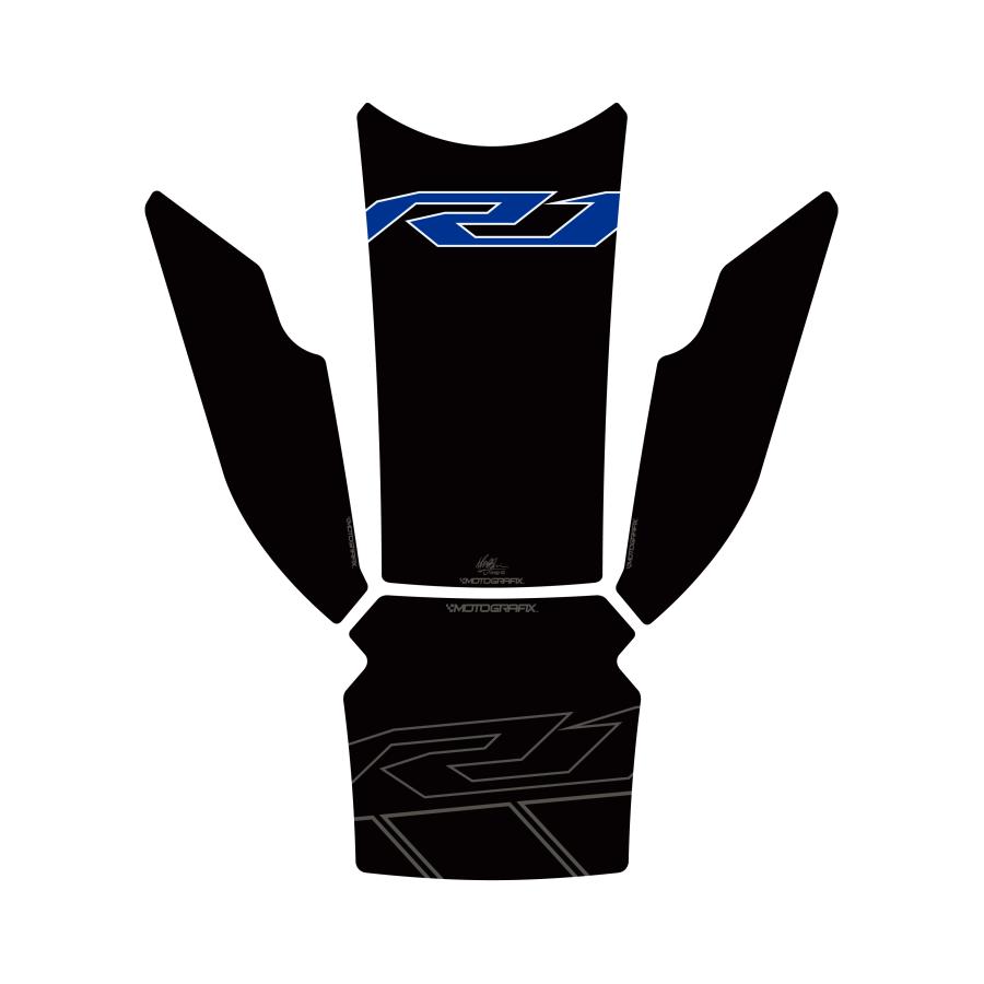 Rakuten - モトグラフィックス タンクパッド ブラック/ブルー YZF-R1/M MT-TY026KB