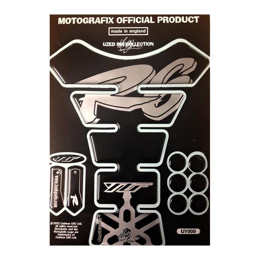モトグラフィックス タンクパッド ブラック/シルバー YZF-R6 MT-UY009S1