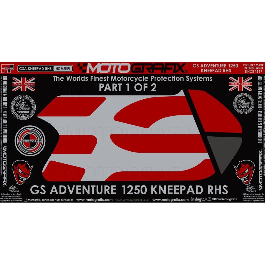モトグラフィックス ボディパッド KNEE 右側 BMW R1250GS Adventure MT-KB024ER-P1