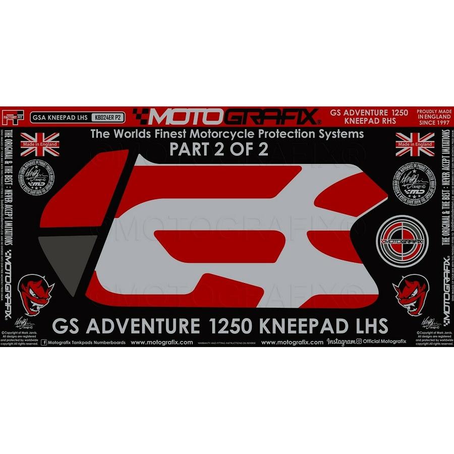 モトグラフィックス ボディパッド KNEE 左側 BMW R1250GS Adventure MT-KB024ER-P2
