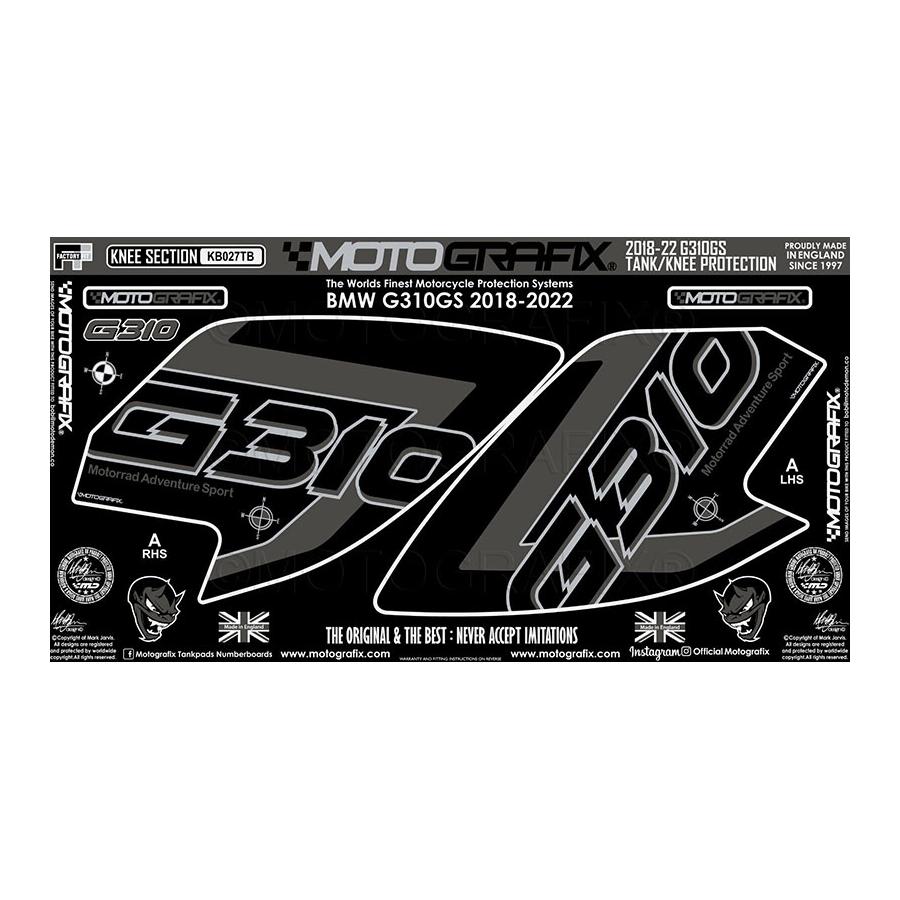 モトグラフィックス ボディパッド KNEE BMW G310GS MT-KB027TB