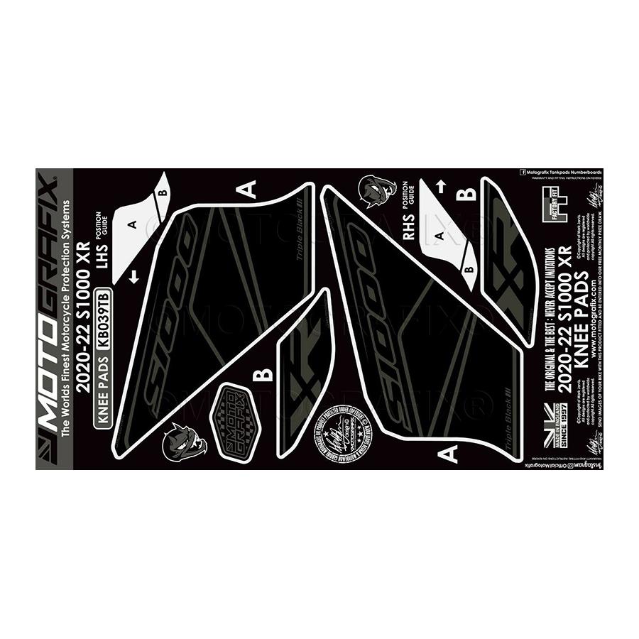 モトグラフィックス ボディパッド KNEE BMW S1000XR Triple ブラック MT-KB039TB