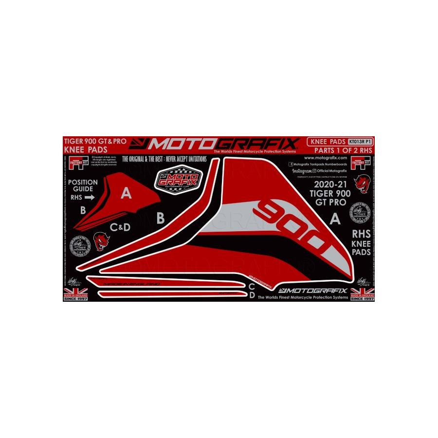 モトグラフィックス ボディパッド KNEE 右側 TRIUMPH Tiger900 GT Pro MT-KT013R-P1