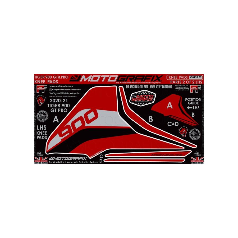 モトグラフィックス ボディパッド KNEE 左側 TRIUMPH Tiger900 GT Pro MT-KT013R-P2