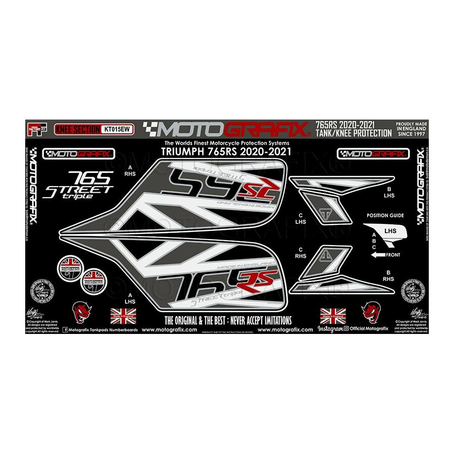 モトグラフィックス ボディパッド KNEE TRIUMPH Street Triple 765RS MT-KT015EW