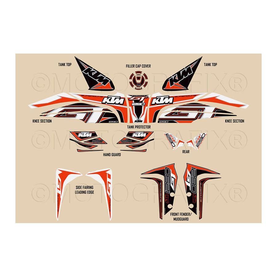 モトグラフィックス Full Paint Protection KTM Super Duke1290GT MT-KTM1290GT1KO