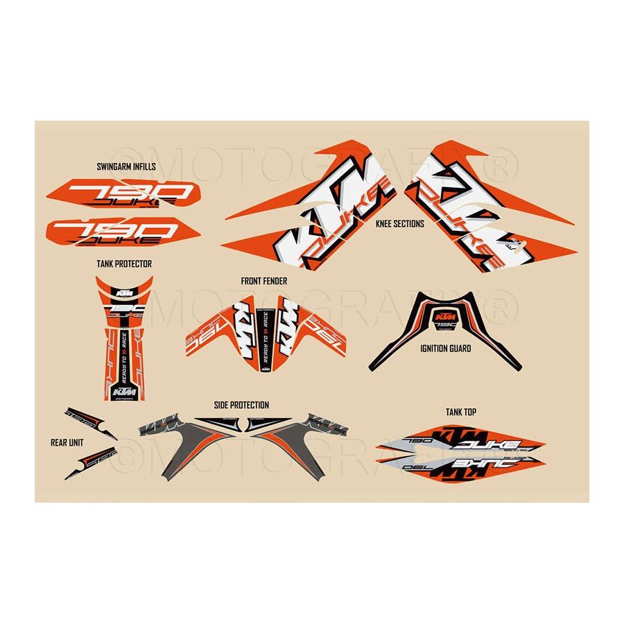 モトグラフィックス Full Paint Protection KTM Duke790 MT-KTM7901O