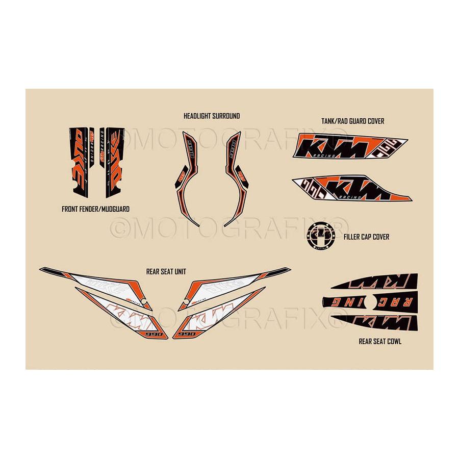 モトグラフィックス Full Paint Protection KTM Super Duke990 MT-KTM9901O