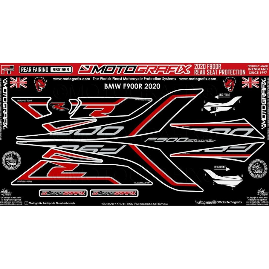 モトグラフィックス ボディパッド REAR BMW F900R MT-RB019KR