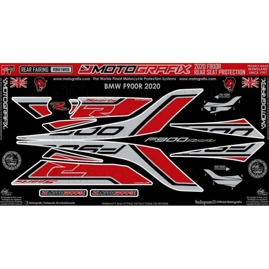 モトグラフィックス ボディパッド REAR BMW F900R MT-RB019RS