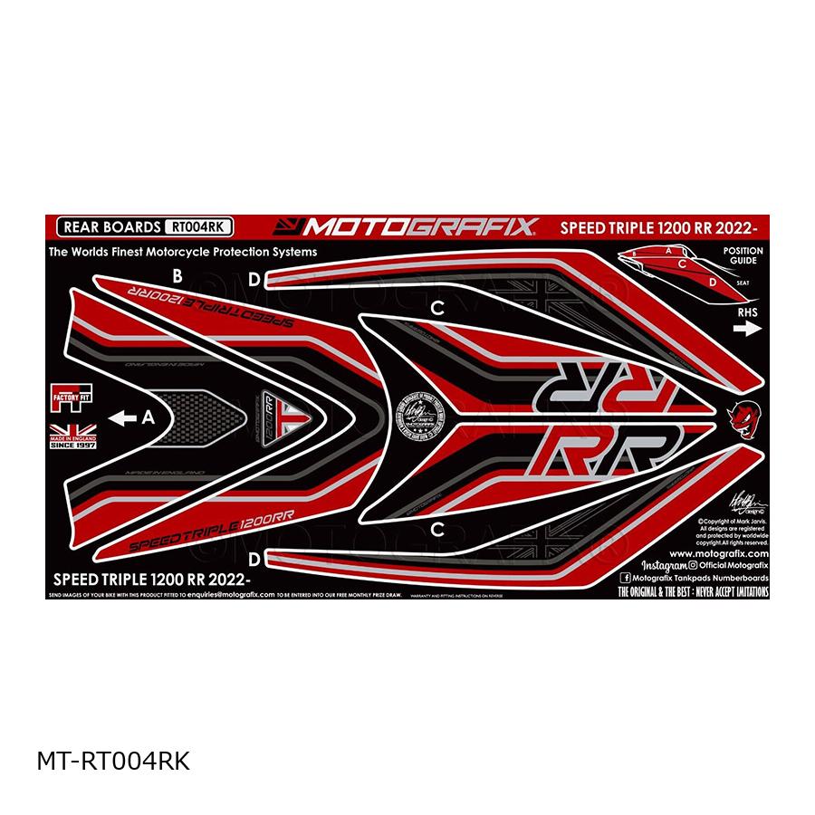 モトグラフィックス REAR ボディパッド Speed Triple1200RR MT-RT004RK
