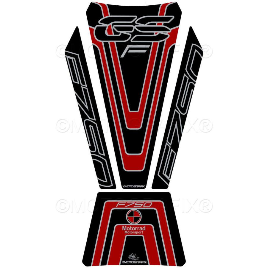 モトグラフィックス タンクパッド ブラック/レッド BMW F750GS MT-TB042KR