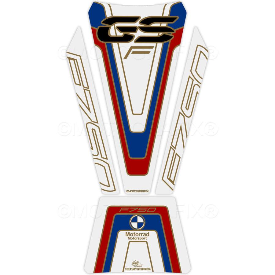 モトグラフィックス タンクパッド ホワイト/レッド/ブルー BMW F750GS MT-TB042MSA