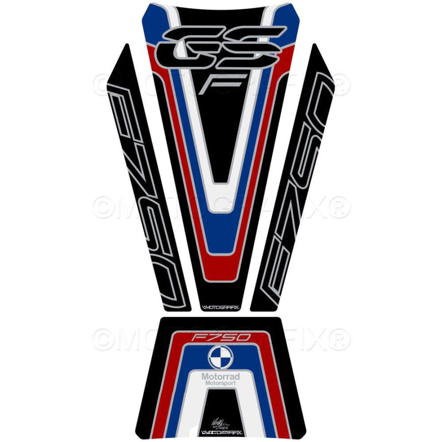 モトグラフィックス タンクパッド ブラック/レッド/ブルー BMW F750GS MT-TB042MSK
