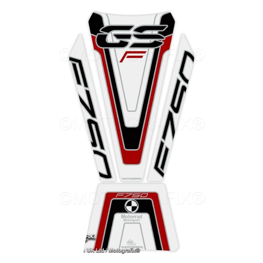 モトグラフィックス タンクパッド ホワイト/ブラック/レッド BMW F750GS MT-TB042WKR
