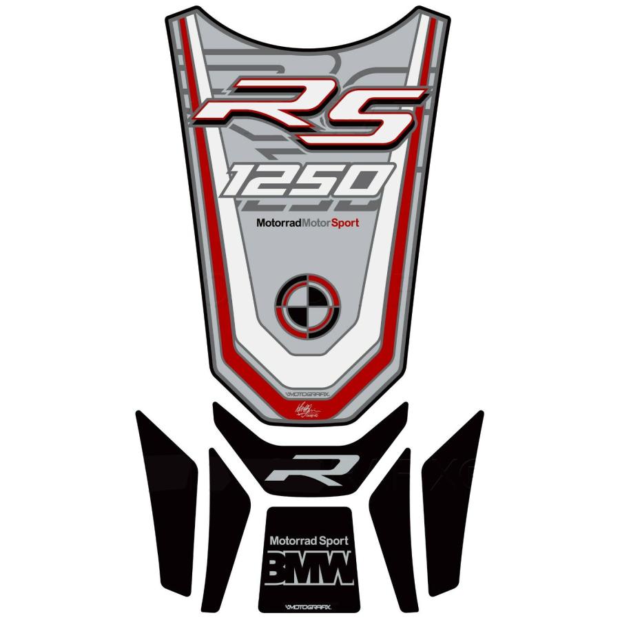 モトグラフィックス タンクパッド シルバー/ブラック BMW R1250RT MT-TB044SR