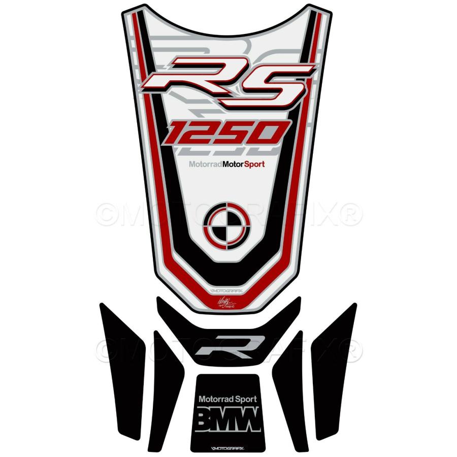 モトグラフィックス タンクパッド ホワイト/ブラック/レッド BMW R1250RT MT-TB044WKR