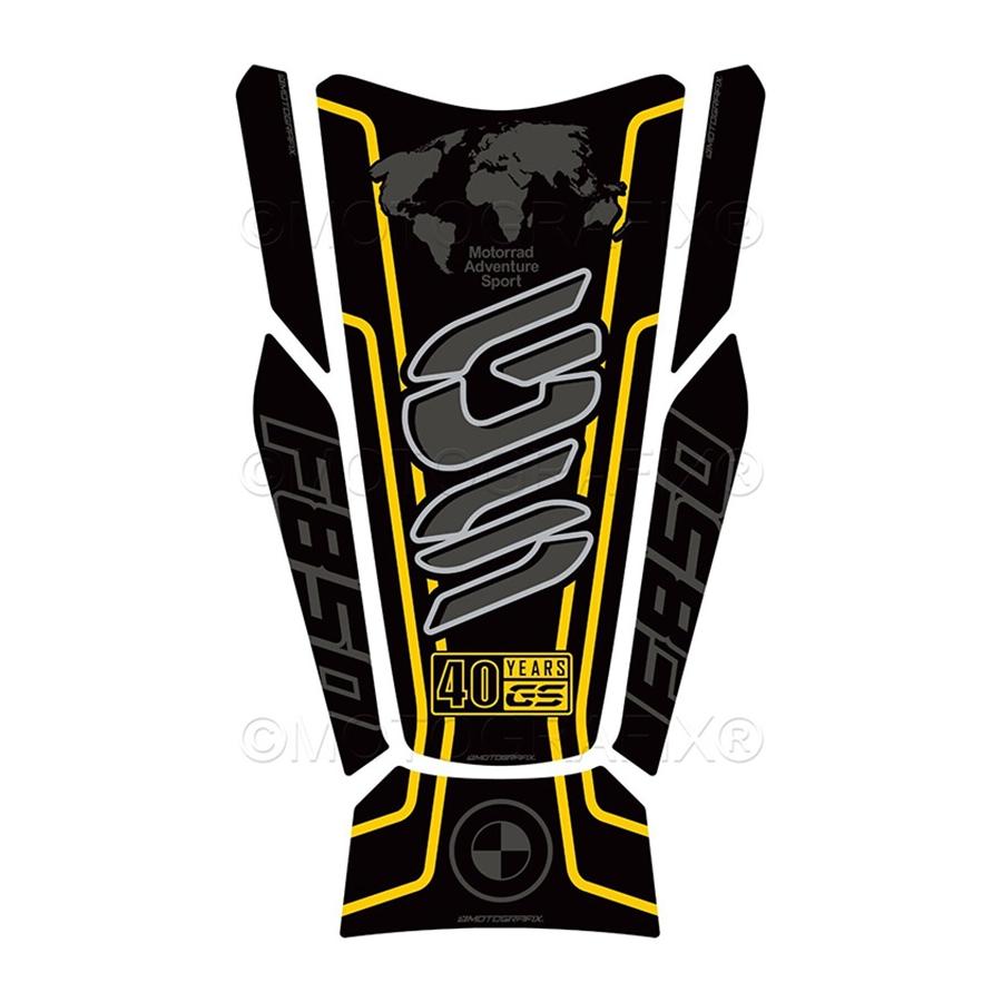 モトグラフィックス タンクパッド ブラック/グレー/イエロー BMW F850GS Adventure 40 Years Edition MT-TB047KY