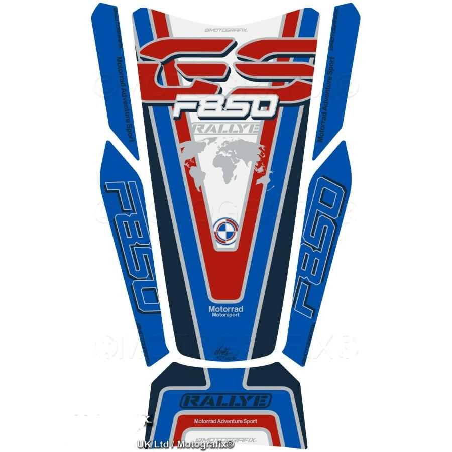 モトグラフィックス タンクパッド ブルー/レッド/シルバー BMW F850GS Adventure Rallye Edition MT-TB..