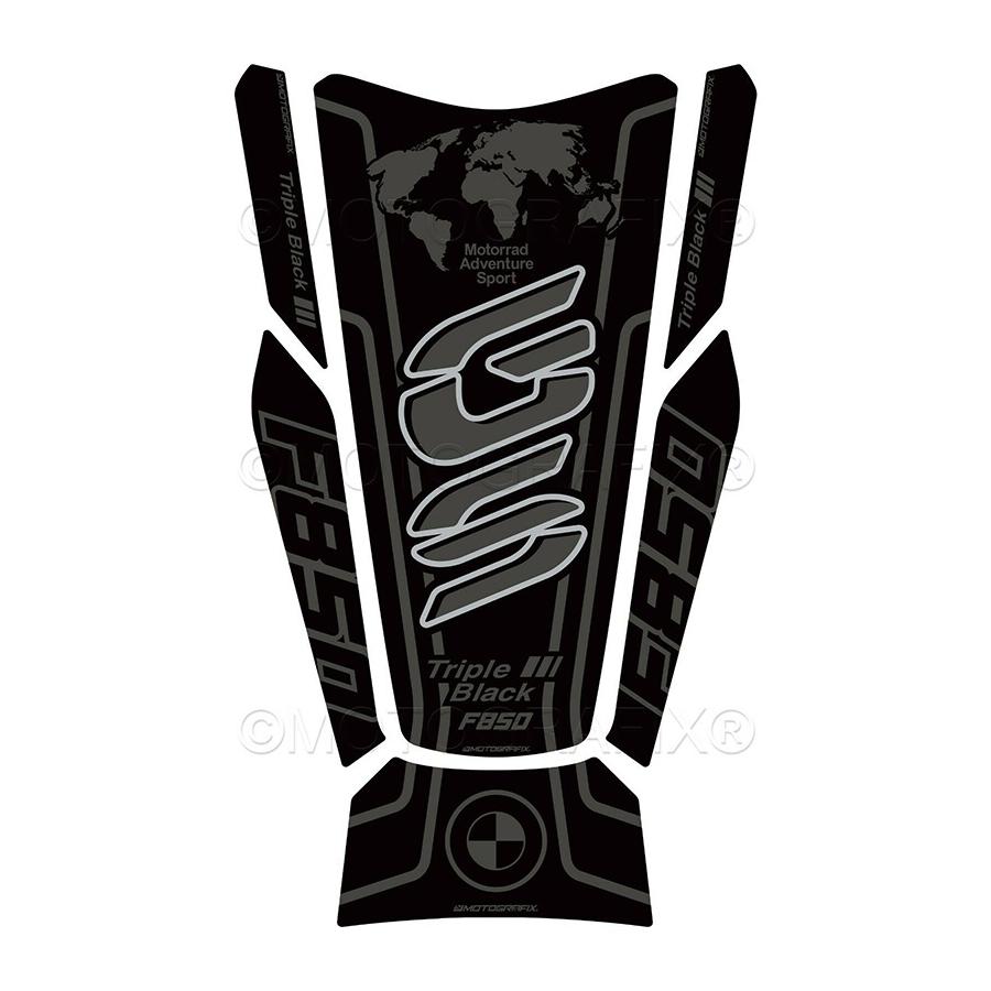 モトグラフィックス タンクパッド ブラック/グレー/シルバー BMW F850GS Adventure 22-/TE Triple ブラック Edition MT-TB047TB