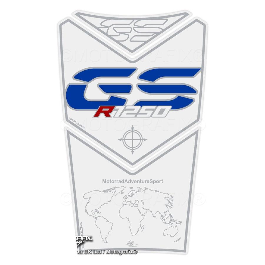 モトグラフィックス タンクパッド ホワイト/ブルー/シルバー BMW R1250GS Adventure MT-TB051BR