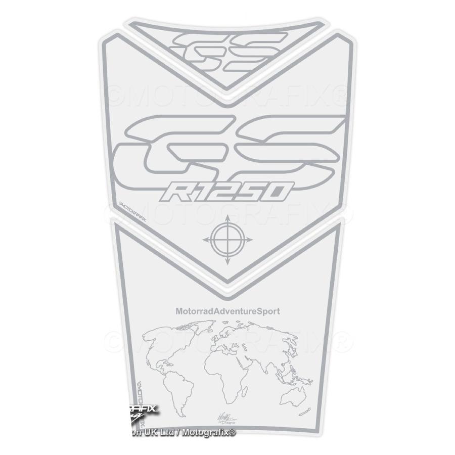 モトグラフィックス タンクパッド ホワイト/シルバー BMW R1250GS Adventure MT-TB051W