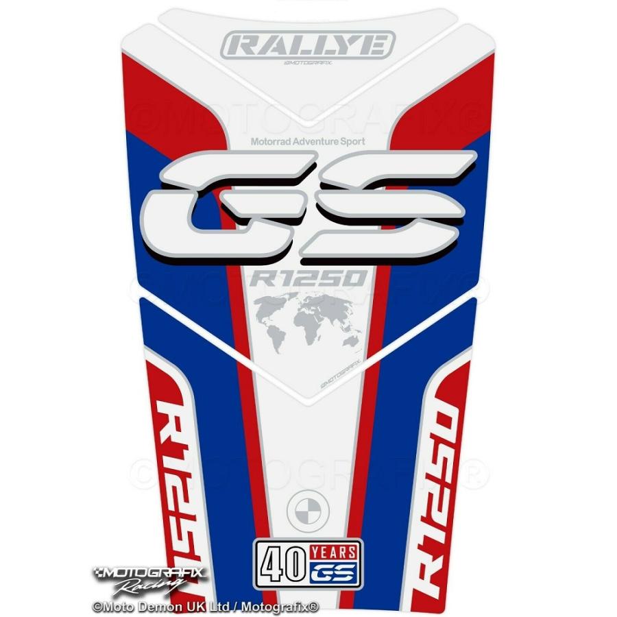 モトグラフィックス タンクパッド ホワイト/レッド/ブルー BMW R1250GS Adventure MT-TB051WBR