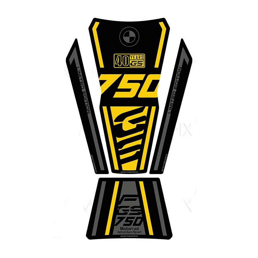 モトグラフィックス タンクパッド ブラック/グレー/イエロー BMW F750GS Special 40Years Edition/40th Anniversary MT-TB053KY