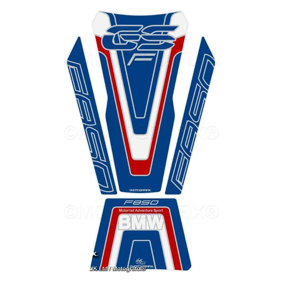 モトグラフィックス タンクパッド ブルー/レッド/ホワイト BMW F850GS Special Rallye Edition MT-TB054RLY