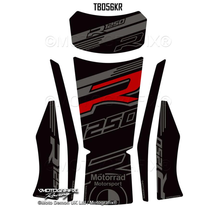 モトグラフィックス タンクパッド ブラック/グレー/レッド BMW R1250R MT-TB056KR