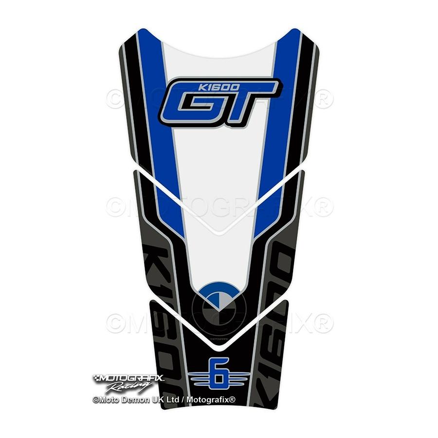 モトグラフィックス タンクパッド ホワイト/ブラック/ブルー BMW K1600GT MT-TB059WBE